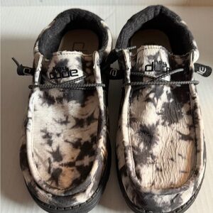 Hey Dude Black and White shoes